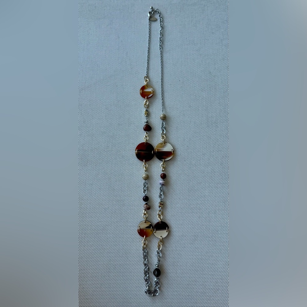 Chico's Elegant Brown and Gold Necklace